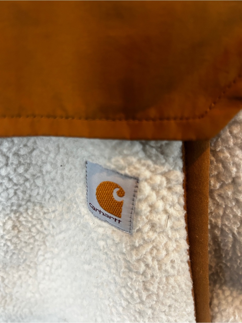 Carhartt Women XL Sherpa Fleece Pullover Cream Brown 104922 Relaxed Fit - Picture 2 of 12